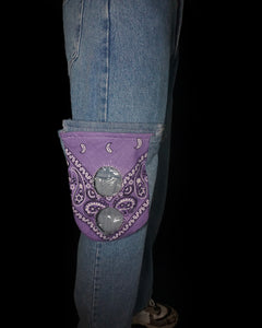Lavender Paisley Cargo Flared Jeans