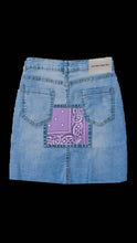Load image into Gallery viewer, Lavender Paisley Patchwork Denim Skirt
