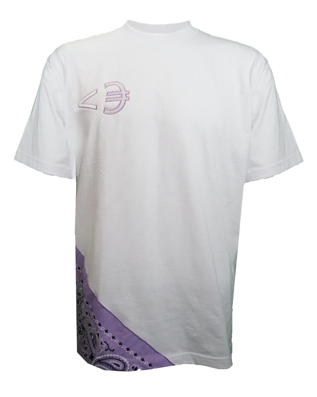 Lavender Paisley Split T-Shirt (White)
