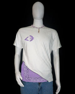 Lavender Paisley Split T-Shirt (White)