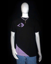 Load image into Gallery viewer, Lavender Paisley Split T-Shirt (Black)