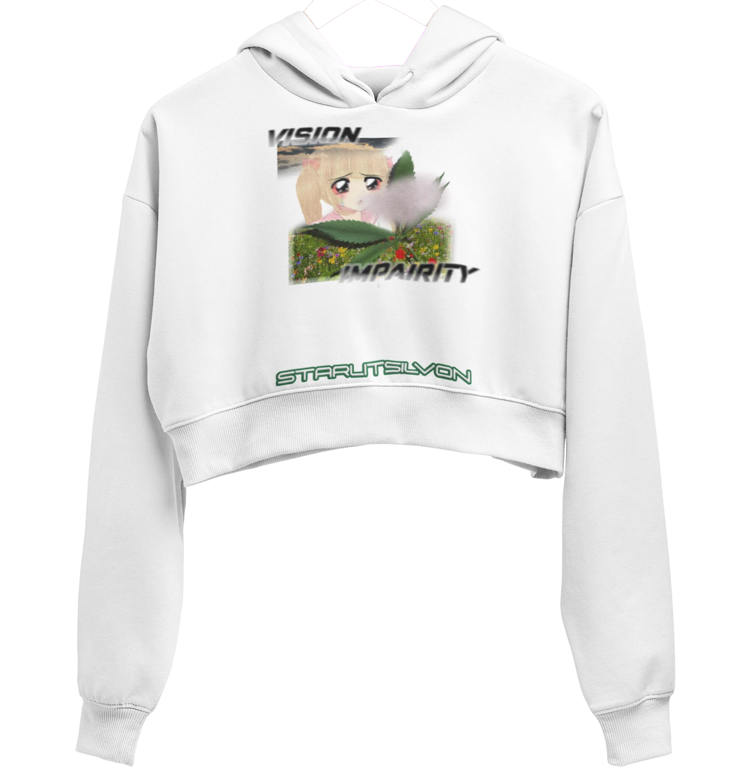 Vision Impairity cropped hoodie